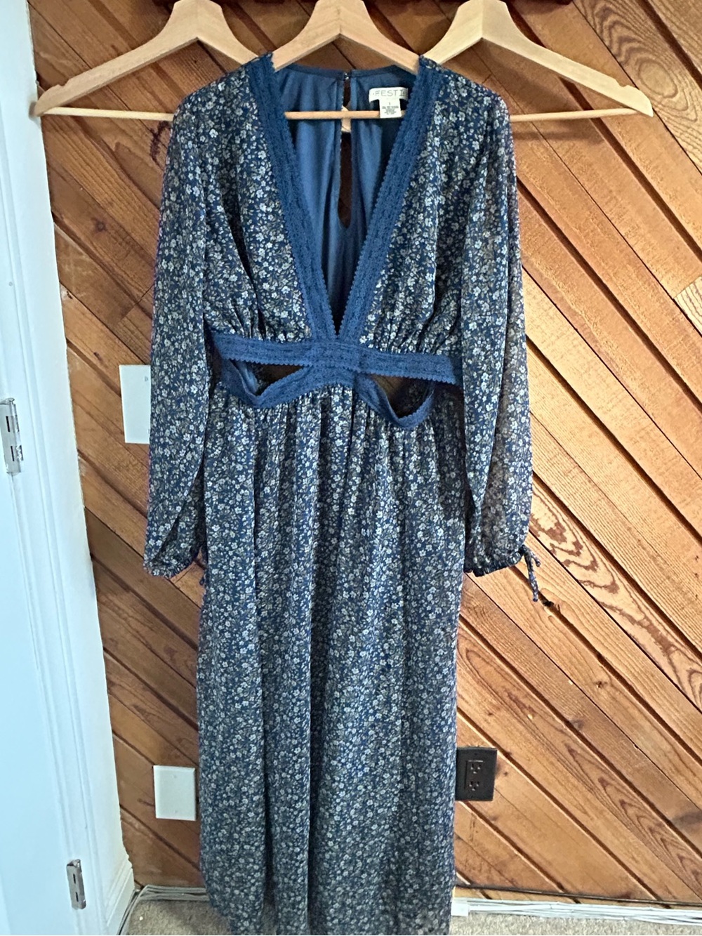 Festivity Floral Maxi Dress in Dusty Blue - Picture 2 of 3